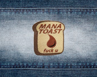 Mana Toast Patch, DCC-Inspired Fully Embroidered Patch, Dungeon Crawling Explosive Anarchist Patch, LitRPG-Inspired Patch