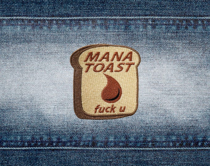 Mana Toast Patch, DCC-Inspired Fully Embroidered Patch, Dungeon Crawling Explosive Anarchist Patch, LitRPG-Inspired Patch