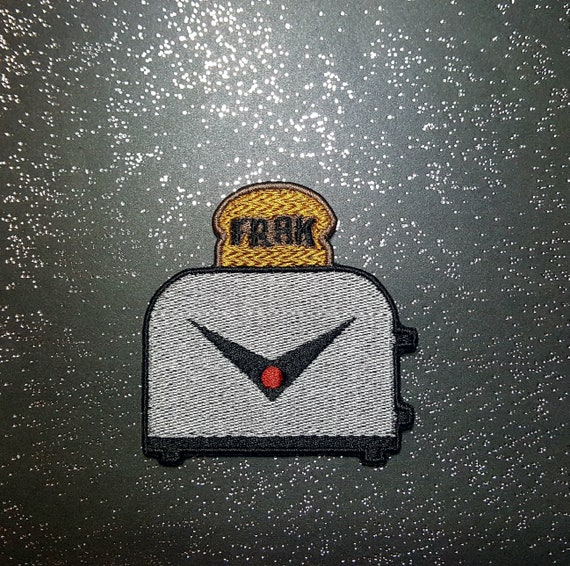 Frak Toaster Patch Fully Embroidered, BSG-Inspired Robot Emblem, Sci-Fi Cyborg Emblem, Perfect for Battle Jacket, Battle Vest Patch