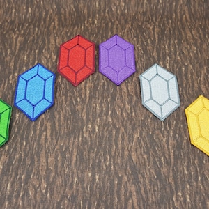 TLoZ-Inspired Gem Patch Fully Embroidered, Perfect Gift for Gamer, Video Game Symbol Badge, Retro Gaming-Inspired Morale Patch