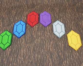 TLoZ-Inspired Gem Patch Fully Embroidered, Perfect Gift for Gamer, Video Game Symbol Badge, Retro Gaming-Inspired Morale Patch