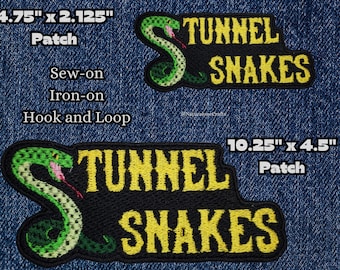 Tunnel Snakes Fully Embroidered Morale Patch, Video Game Biker Badge, Sci-Fi Apocalypse Label, Vault Dweller Cosplay