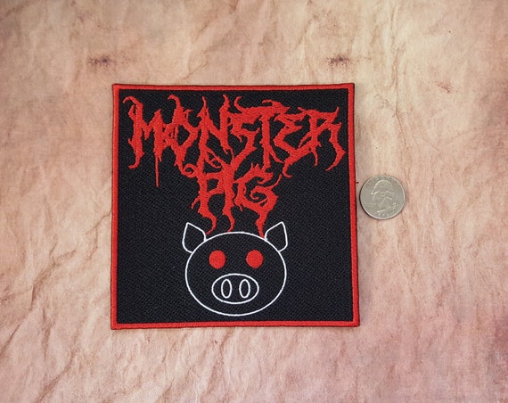 Monster Pig Band Patch Fully Embroidered, Horror Podcast Badge, MAG Cosplay, TMA Eldritch Patches, The Flesh Fear Entity Patch