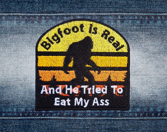 Bigfoot Embroidered Patch, Kinky Cryptid Badge