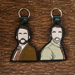 IASIP Dinner Stare Keychain, Always Sunny-Inspired Bag Tag, Dark Humor Bag Clip