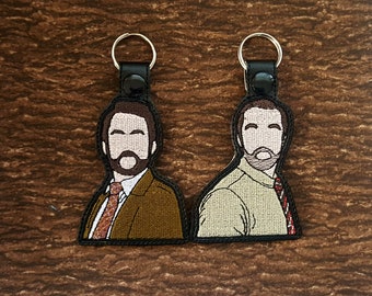 IASIP Dinner Stare Keychain, Always Sunny-Inspired Bag Tag, Dark Humor Bag Clip