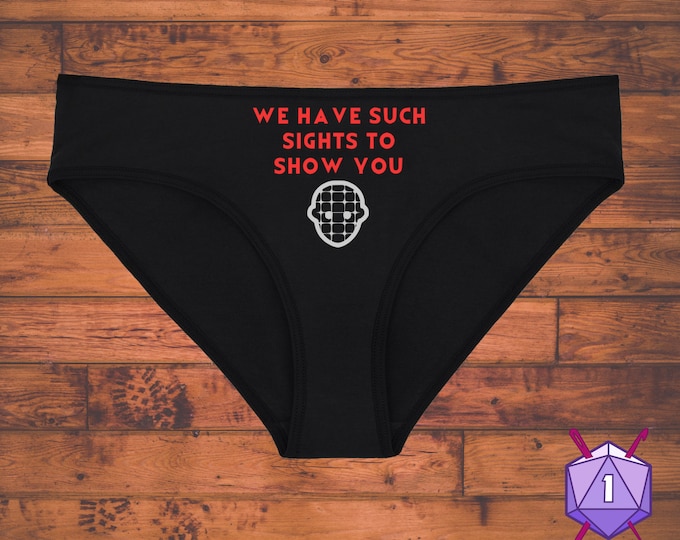 We Have Such Sights Horror Movie Underwear, Gothic Dainty & Dangerous Panties, Great Halloween Lingerie, Multiple Sizes Available Small-2XL