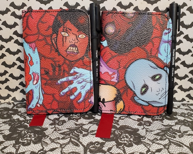 Brain and Zombies Journal, Miniature Composition Witchy Spells Notebook, Mini Comp Pocket Notepad