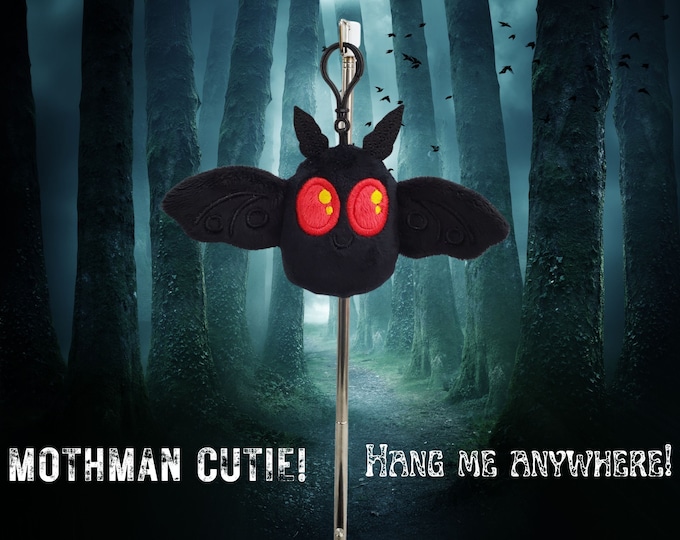 Mothman Cryptid Cutie Dangle, Eldritch Horror Buddy, Evil friend, DND Monster
