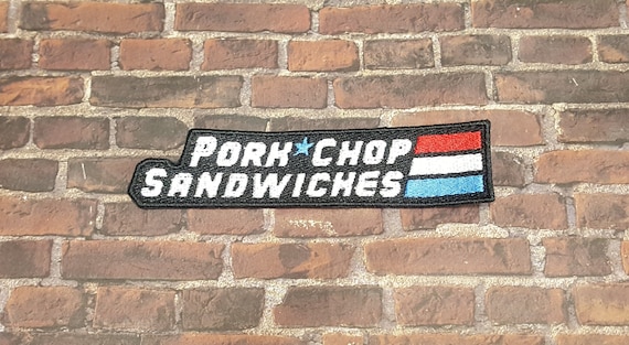 Pork Chop Sandwiches All-American Hero Patch Fully Embroidered, Retro Meme Patch, Classic Youtube Video Emblem, Silly Patch