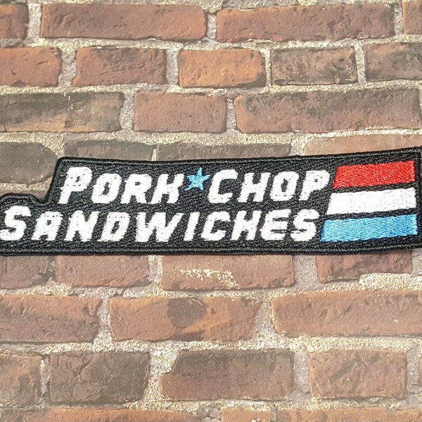 Pork Chop Sandwiches All-American Hero Patch Fully Embroidered, Retro Meme Patch, Classic Youtube Video Emblem, Silly Patch