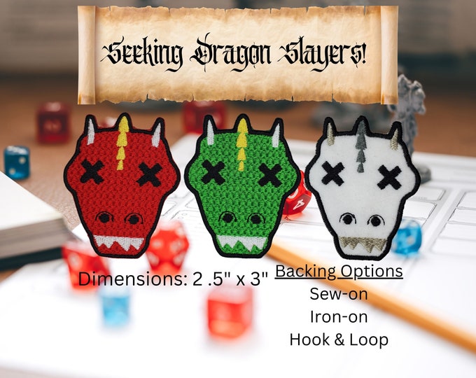 Dragon Slayer DnD Patch - Celebrate Your Victory with This Embroidered Achievement Badge