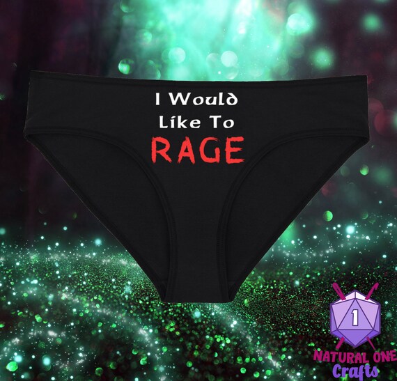 I Would Like to Rage CR Nerdy Underwear, Dainty & Dangerous Panties, DnD Show Perfect for Critter, Sizes Available From Small-2XL