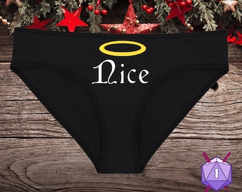 Nice Black Underwear, Dainty & Dangerous Christmas Panties, Great Holiday Lingerie, Multiple Sizes Available Small-3XL