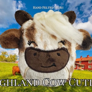 Highland Cow Plushie, Cute Scotland Cow stuffy
