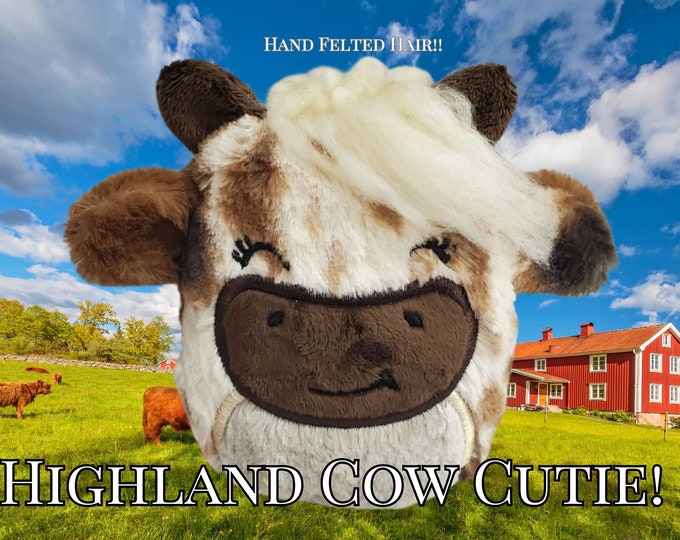 Highland Cow Plushie, Cute Scotland Cow stuffy