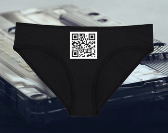 Rick Roll QR Code Underwear, Silly and Sexy Panties, Internet Meme Lingerie, Sizes Available From Small-2XL