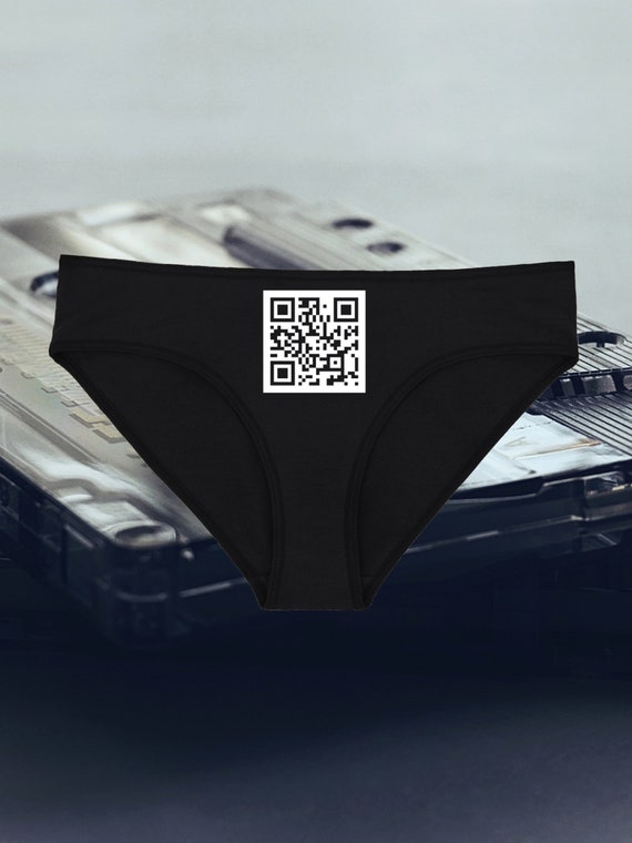 Rick Roll QR Code Underwear, Silly and Sexy Panties, Internet Meme Lingerie, Sizes Available From Small-2XL