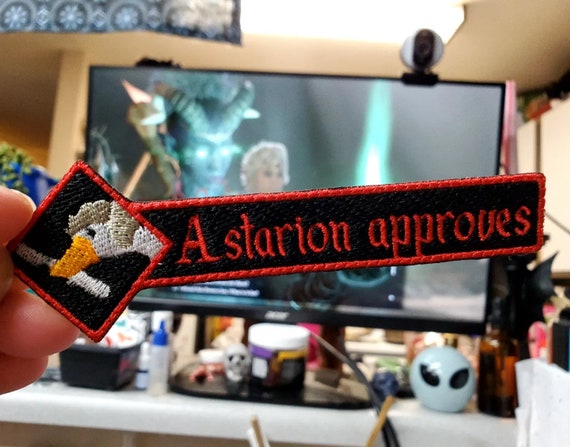 Astarion the Horrible Vampire Goose Approves Patch, Popular RPG NPC Patch, Fully Embroidered Video Game Morale Patch, Multiple Sizes