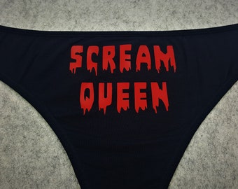 Scream Queen Horror Movie Underwear, Gothic Dainty & Dangerous Panties, Perfect Halloween Lingerie, Multiple Sizes Available From Small-3XL