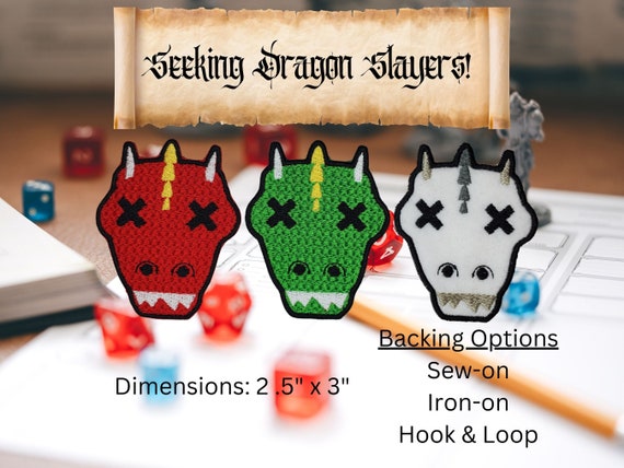Dragon Slayer DnD Patch - Celebrate Your Victory with This Embroidered Achievement Badge
