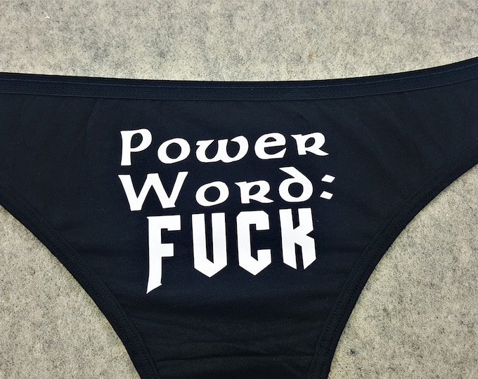 Power Word Fuck Nerdy Underwear, Dainty & Dangerous Panties, Cast a Spell on Your Significant Other, Sizes Available From Small-2XL