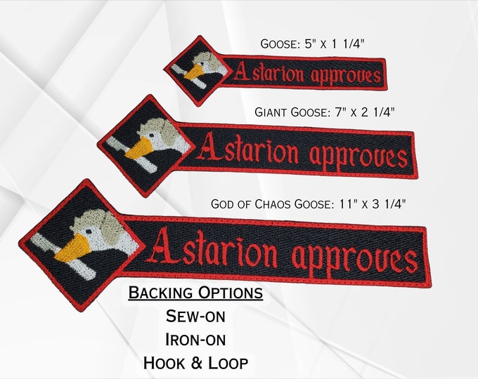 Astarion the Horrible Vampire Goose Approves Patch, Popular RPG NPC Patch, Fully Embroidered Video Game Morale Patch, Multiple Sizes