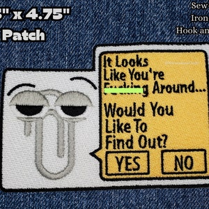 Sassy Paper Clip Patch, Funny Morale Patch, Gift for Jokester, F around find out