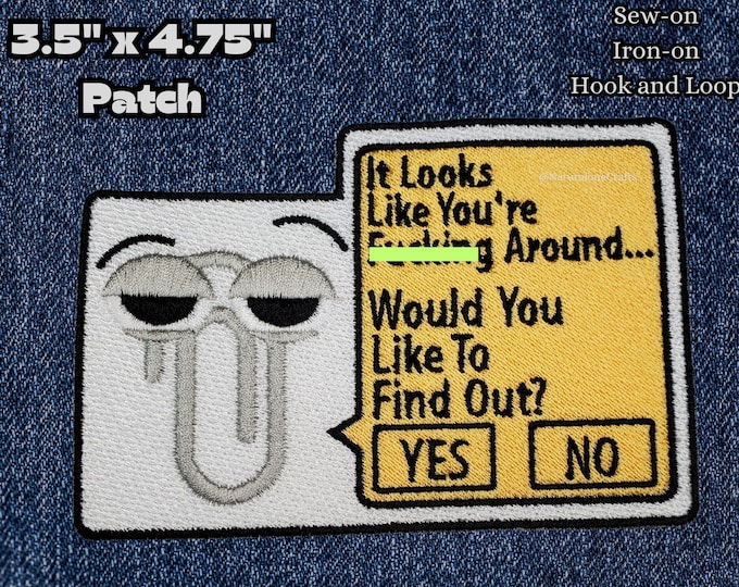 Sassy Paper Clip Patch, Funny Morale Patch, Gift for Jokester, F around find out