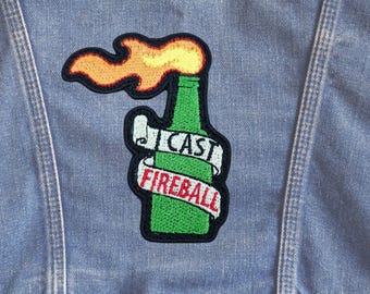 I cast FireBall, Patch, Molotov cocktail, Fully Embroidered, Protest, flag,