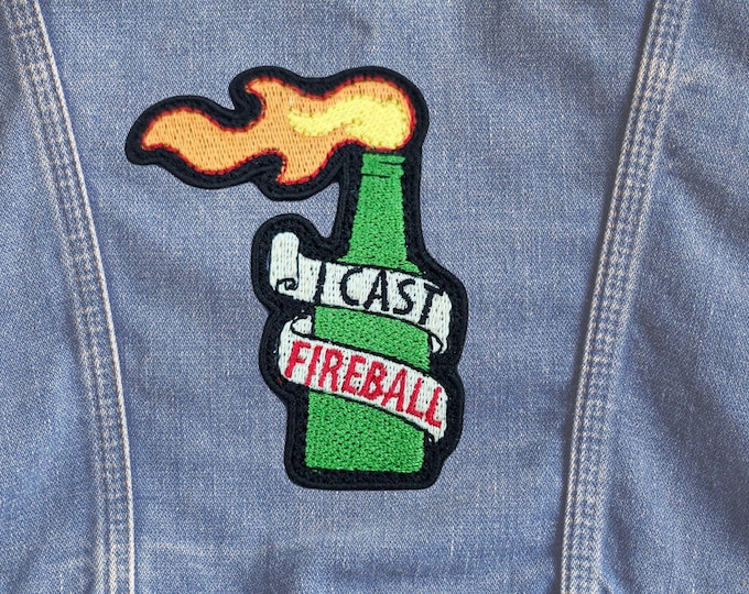I cast FireBall, Patch, Molotov cocktail, Fully Embroidered, Protest, flag,