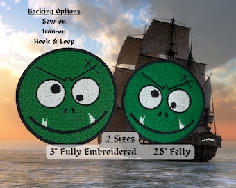 Googly Eyed Orc Patch Fully Embroidered and Felty, Orc Pirate Emblem, Popular DnD Web Series, Perfect for Cosplay