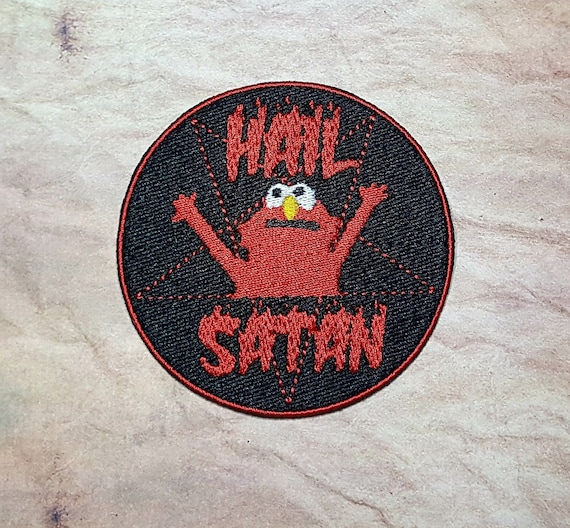 Hail Satan Puppet Fully Embroidered Patch, Satanist Meme Emblem, Silly Goth Symbol, Perfect for Battle Vests or Jackets