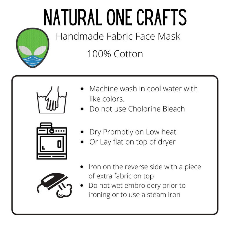 Vault 111 Embroidery Face Mask adult, washable, reversible, elastic, head ties image 8