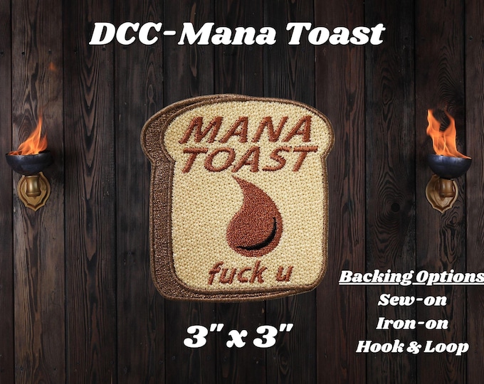 Mana Toast Patch, DCC-Inspired Fully Embroidered Patch, Dungeon Crawling Explosive Anarchist Patch, LitRPG-Inspired Patch