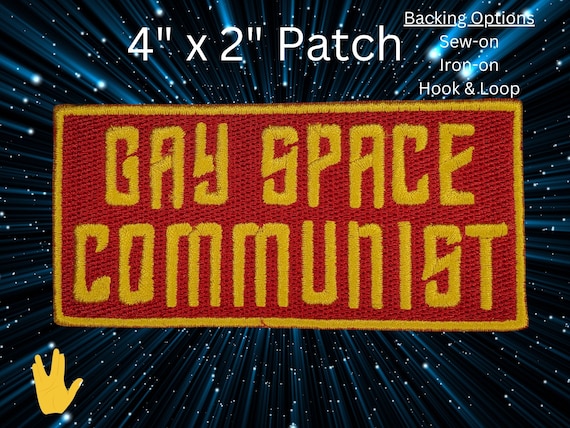 Gay Space Communist Patch Fully Embroidered, Pride Space Invader Badge, Gay Alien Conspiracy, Perfect Gift for LGBTQ+