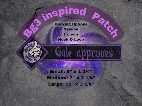 Gale Approves Patch, Gale-Inspired Popular RPG NPC Patches, Fully Embroidered Magic D&D Wizard Video Game Morale Patch