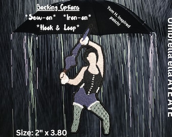 Tom Holland-Inspired Umbrella Fully Embroidered Patch, Rihanna Umbrella Patch