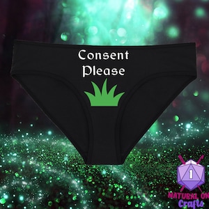 Consent Please CR Nerdy Underwear, Dainty & Dangerous Panties, DnD Show Perfect for Geeky Critter, Sizes Available From Small-2XL