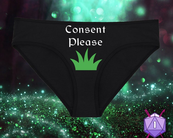 Consent Please CR Nerdy Underwear, Dainty & Dangerous Panties, DnD Show Perfect for Geeky Critter, Sizes Available From Small-2XL