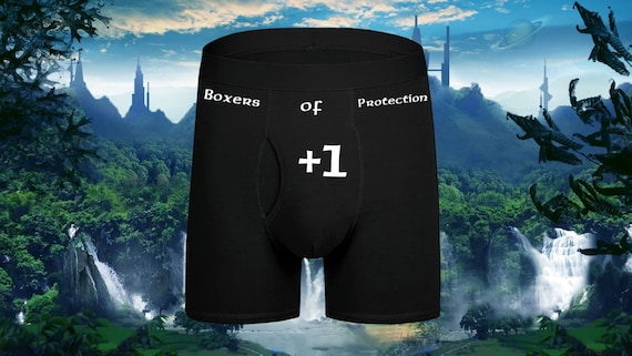 Boxers of Protection Nerdy Dice Underwear, Dirty and Dashing Boxers, Geeky Boxer Briefs Dungeons and Dragons, Sizes Available From Small-2XL