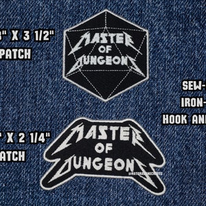 Master of Dungeons Patch, Fully Embroidered DnD Emblem, Metal-Inspired TTRPG Badge, Perfect Gift for Nerd