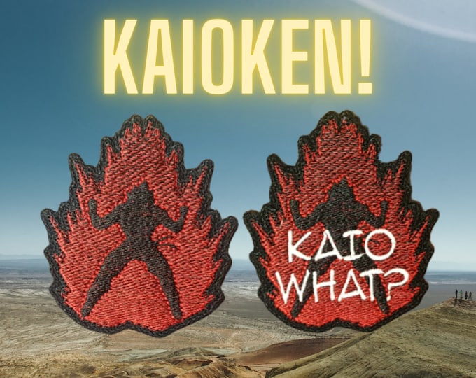 Kaioken/Kaio-What Patch, Anime Meme Badge, Abridged Series Symbol, Fighting Anime-Inspired Badge, Anime Hero Patch, Perfect for Cosplay
