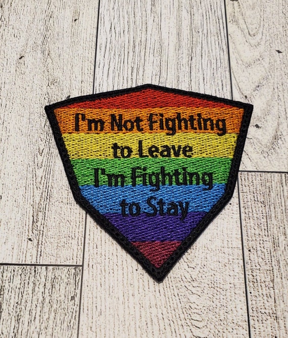 Fight with Pride Rainbow Shield, Pronoun Patch, Non-Binary Personal Pronouns Badge, LGBTQIA+ Jacket or Bag Accessory, Perfect for Chaos Enby