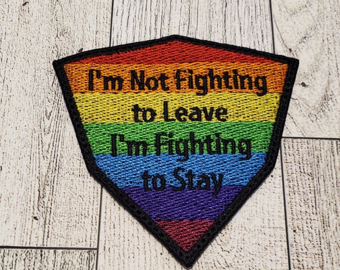 Fight with Pride Rainbow Shield, Pronoun Patch, Non-Binary Personal Pronouns Badge, LGBTQIA+ Jacket or Bag Accessory, Perfect for Chaos Enby