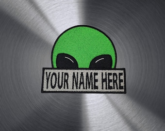 Personalized Alien Peeker Embroidery Magnet - Customizable Iron-On or Hook and Loop