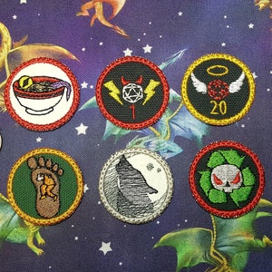 DnD Merit Badge, Dungeons and Dragons Achievement Patches, Table Top Roleplaying Game Emblems, Perfect Gift for Nerdy Collectors