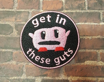 Cursed Korbo Get In These Guts Fully Embroidered Patch, Video Game Meme Emblem, Silly Gamer Symbol, Perfect for Battle Vests or Jackets