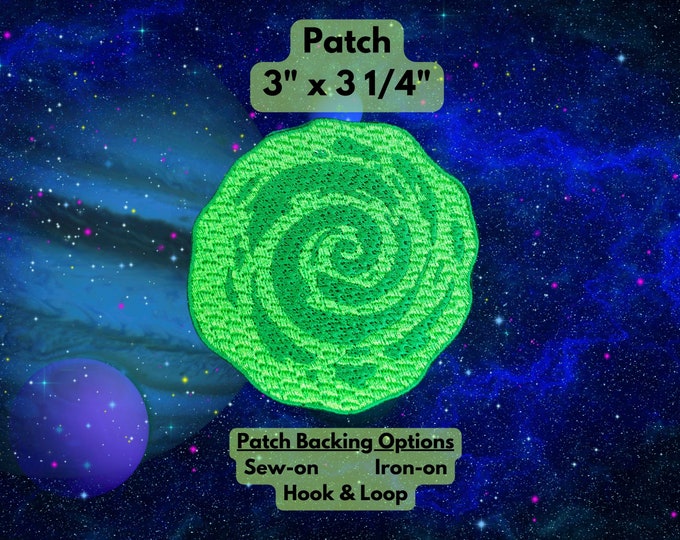 Funny Adult Cartoon Portal Patch, Sci-Fi Video Animated Series Emblems, Morale Patch Sew On, Iron On, Hook and Loop, 100% Embroidery
