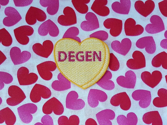 Degen Candy Heart Patch, Valentine Emblem, Crude Candy Symbol, Fully Embroidered Heart Morale Patch